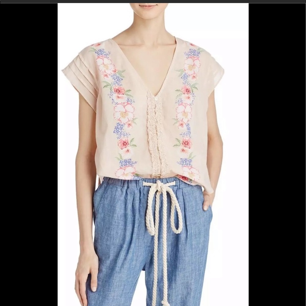 Free People Hawaiian print floral blouse